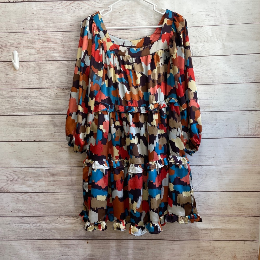 ENTRO TIERED DRESS IN WATERCOLOR PRINT